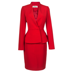 职业套装女2026春秋新款西装套裙气质女神范正装ol红色西服工作服