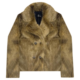 高级感环保皮草外套女2025新款海宁时尚年轻版毛毛上衣加厚棉服冬