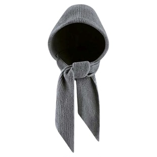 韩系连帽子围巾一体女生秋冬季保暖围脖防寒护耳针织帽灰色包头帽