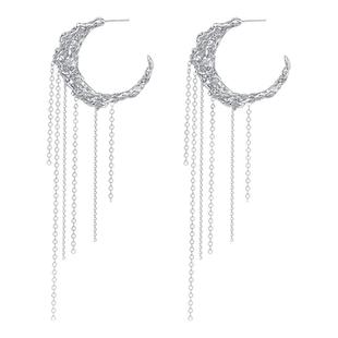 XHENXHEN郝蕾岳岳太一同款春分系列月牙流苏耳钉小众设计气质高级