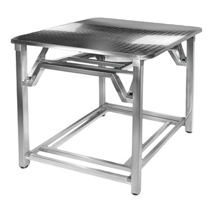 可折叠不锈钢烤火桌家用正方形吃饭桌学习写字折叠桌冬季取暖架子