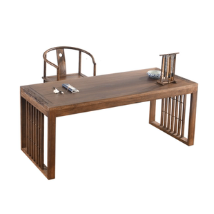 实木书桌老榆木书法桌新中式画案书房毛笔写字桌国学长桌禅意茶桌