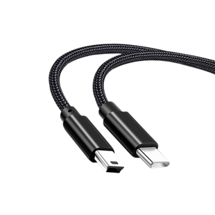 Type-C转MiniUSB数据T型口转接线适用华为笔记本电脑相机行车记录仪硬盘游戏机充电传输线typec转安卓Micro口