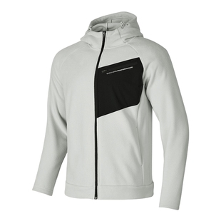 Skechers斯凯奇摇粒绒保暖夹克冬男撞色连帽外套 P424M132/0006