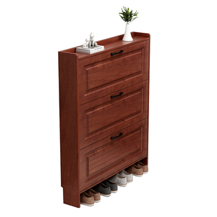 超薄鞋柜17cm家用门口经济型现代中式收纳柜窄多功能翻斗式小鞋架