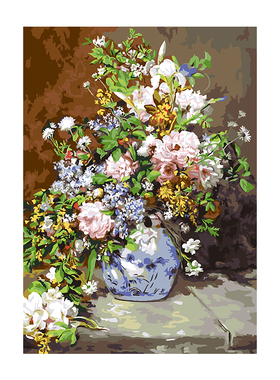 数画大师数字油画手工填色油画手绘涂色丙烯画客厅装饰画春之花束