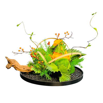 酒店圆桌转盘仿真花餐桌花摆花