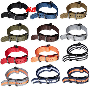 NATO加厚尼龙表带ZHLU帆布腕带男女士手表手链18/20/21/22/23/24