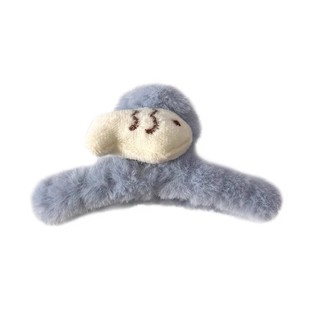 可爱毛绒发夹女后脑勺盘发鲨鱼夹中号高级感秋冬新款夹子头饰抓夹