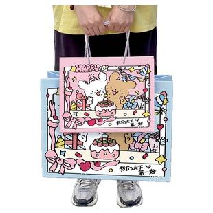 可爱小狗礼品袋新年礼物袋包装袋手提袋生日礼袋子大号送女生高级