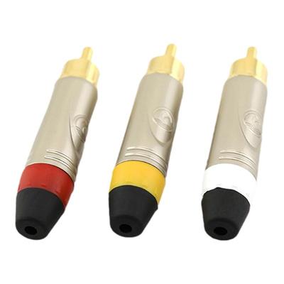 CZXYON科诺恩 镀金接头RCA黑/银壳接线头 莲花插头 AV视频头LCR2X