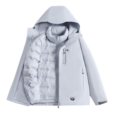 回力三合一可拆卸冲锋衣羽绒服男