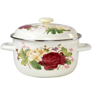 搪瓷盆猪油罐双耳汤碗带盖油盆家用食品高级老式瓷盆子泡面碗汤盆