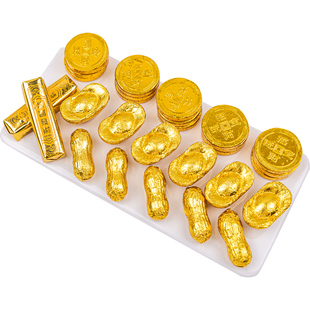 金币巧克力蛋糕摆件婚庆喜糖甜品烘焙元宝装饰小鱼圆球花生插件