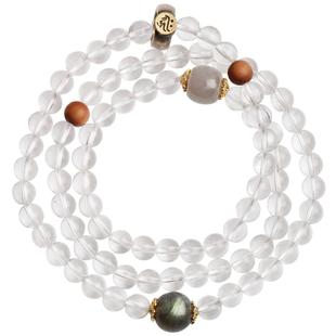 心斋堂【禅境】天然8A白水晶手链女款本命佛原创设计佛珠手串饰品