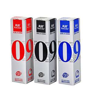 真彩文具学生中性笔芯GR009子弹头水笔替芯全针管0.5黑红蓝色办公书写水笔芯0.7芯中性笔金装009签字笔碳素笔