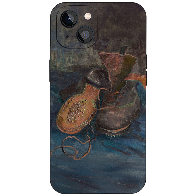 梵高复古旧皮靴后印象派油画手机壳世界名画适用于iPhone17ProMax苹果16文艺磨砂硅胶磁吸防摔全包艺术保护套