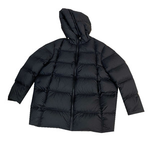 高端加厚饱满宽松轮廓感拉链连帽90安心白鸭绒羽绒服外套纯色女款