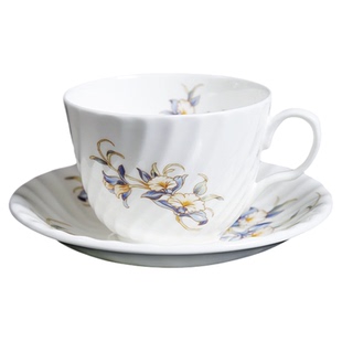 英国Aynsley安斯丽兰花Swirl骨瓷咖啡杯高级感轻奢高颜值下午茶具