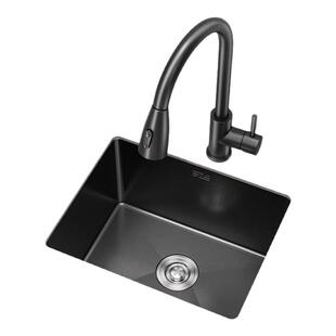 黑色纳米不锈钢小水槽单槽厨房台下迷你吧台岛台阳台洗菜盆洗手池