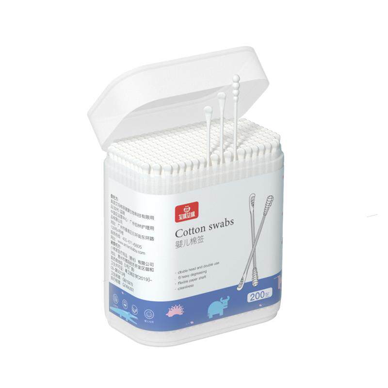 婴儿棉签小头棉棒挖耳勺掏耳鼻屎新生宝宝专用幼儿童双头超细消毒