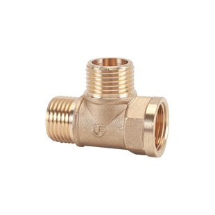 4分三通内外丝转换接头黄铜/304不锈钢加厚一分二燃煤气水管配件