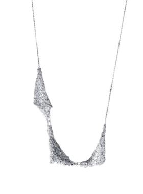 925银女菱形编制项链轻奢几何