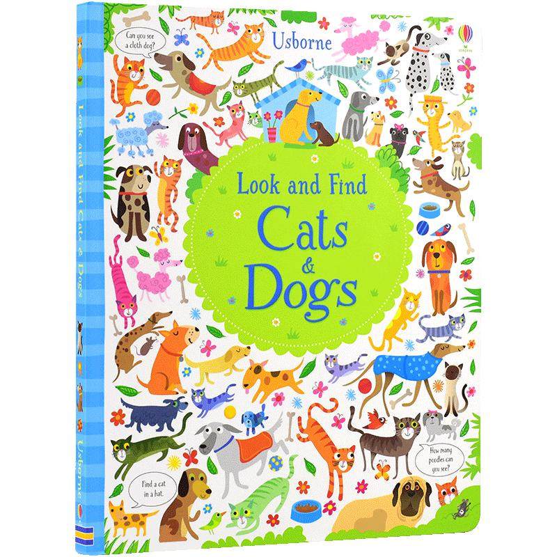 Usborne Look and Find Cats & Dogs寻找猫和狗 尤斯伯恩畅销原版英文图书进口英文儿童单词幼儿早教英语启蒙读物绘本
