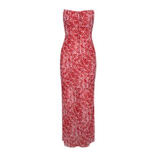 酒午自制法式复古碎花吊带连衣裙女春夏新款系带修身内搭裙子中长