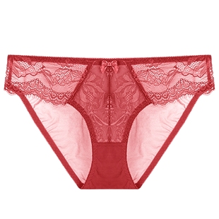 红色结婚女士内裤法式本命年白色内衣蕾丝性感新款低腰三角短裤头