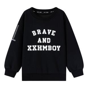 小象汉姆男童男童卫衣儿童圆领打底衫冬季加绒2026冬装新款洋气潮