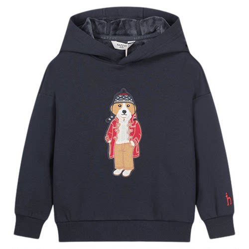 hazzys哈吉斯童装男女童卫衣2025冬新一体绒舒适保暖连帽外套