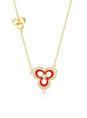 瑞红纯银镀金锁骨链女项链