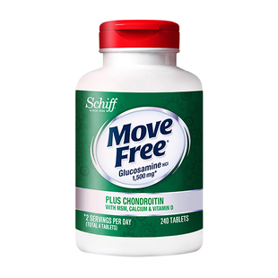 美国Schiff Move Free高钙氨糖维骨力软骨素加钙加维D3 240粒关节