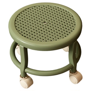 万向轮小凳子家用矮凳儿童塑料椅子客厅小坐凳沙发茶几美缝溜溜凳