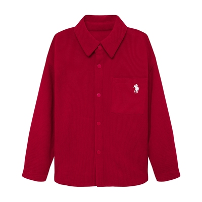 左西童装男童红色加绒外套