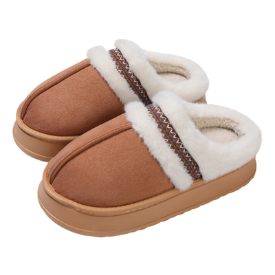 外穿棉拖鞋秋冬女时尚经典舒适厚底EVA包头休闲居家网红毛毛拖鞋