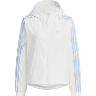 Adidas/阿迪达斯官方正品三叶草女士运动宽松连帽夹克外套JI7474