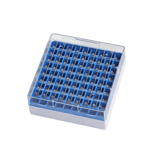 BIOLOGIX 加厚塑料冻存盒样本收纳盒实验室冻存管分格储存盒冷冻盒25格81格100格带数字标识