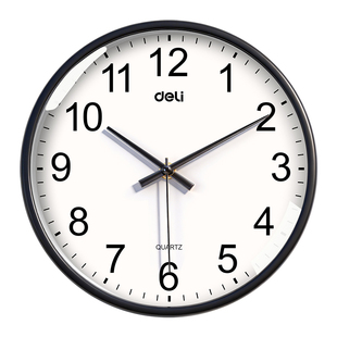 得力钟表挂钟客厅居家创意家用静音时钟2026年新款时尚挂墙简约