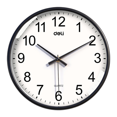 得力2026新款静音简约客厅挂钟