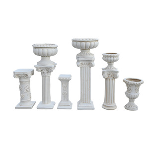 欧式罗马盆高脚花园庭院阳台别墅底座柱子特大号户外园艺网红花盆