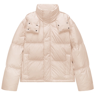 【季末折扣】欧时力 连帽立领短款羽绒服外套休闲感2025秋冬新品