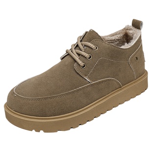 勃肯鞋男款2026新款冬季加绒加厚保暖雪地棉鞋翻毛皮复古大头板鞋