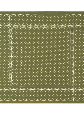 ByTung秋季绿色波点小方巾百搭