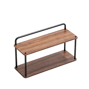 画续实木双层置物架家用茶台茶桌茶道架子简约桌面收纳置物架多层