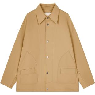 速写男装春秋折扣新款翻领夹克宽松纯色宽松前卫时尚街头潮流外套