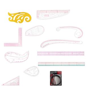 科灵服装打版尺放码尺制衣制版初学手工娃衣三角比例尺直尺弧形尺曲线板裁剪专用尺子缝纫工具弯尺逗号尺套装