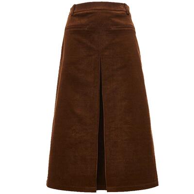 M高腰灯芯绒A字中长款半身裙