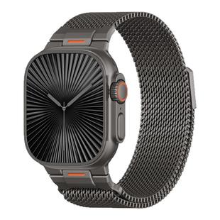 适用applewatch8/7SE米兰尼斯苹果手表iwatch表带9编织s10磁吸金属ultra2运动3透气男高级非原装不锈钢带夏11